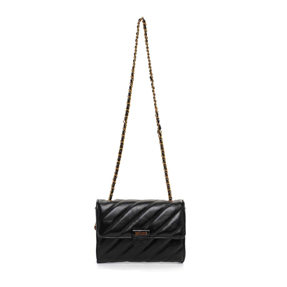 Bolsa Pequena Soft Preta Alça Transversal Corrente