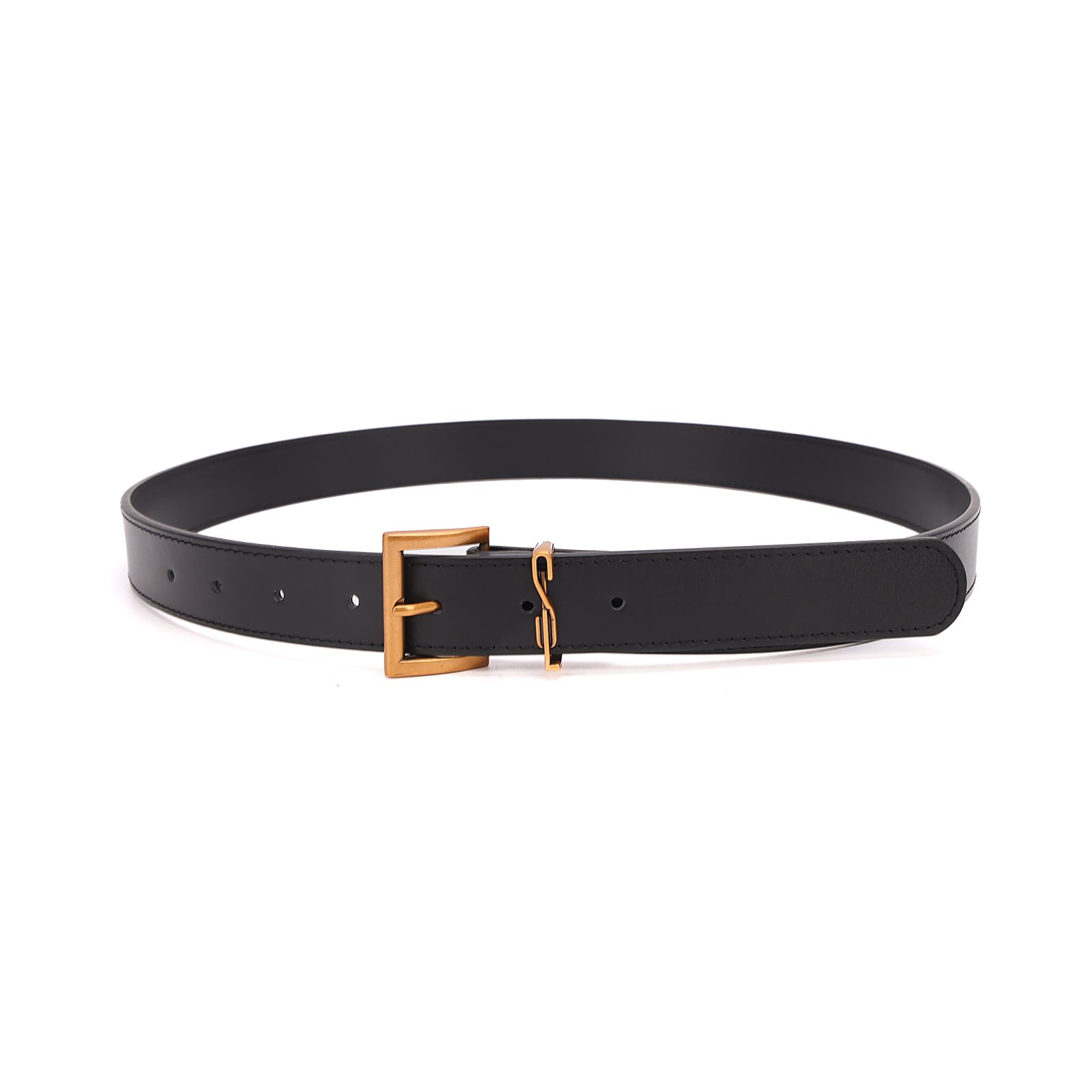 Cinto Couro Liso Preto Fivela Quadrada