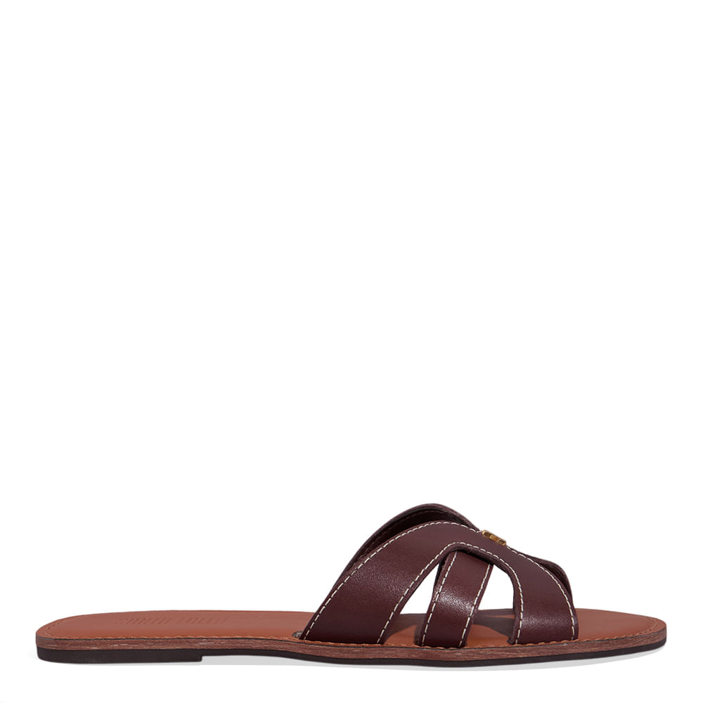 Rasteira Couro Nobre Soft Marrom Dark Cocoa