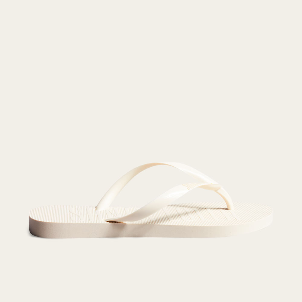 Chinelo Flip Flop Borracha Off White