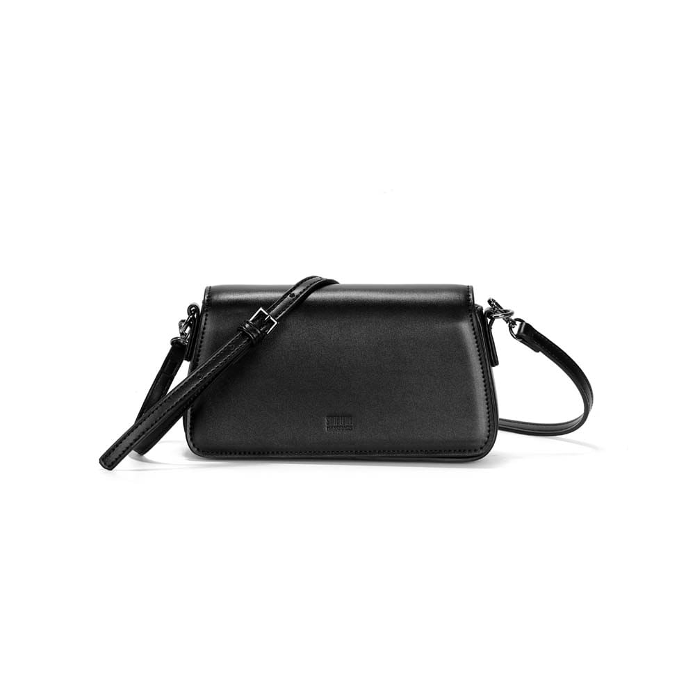 Bolsa Flap Tiracolo Pequena Soft Liso Preta