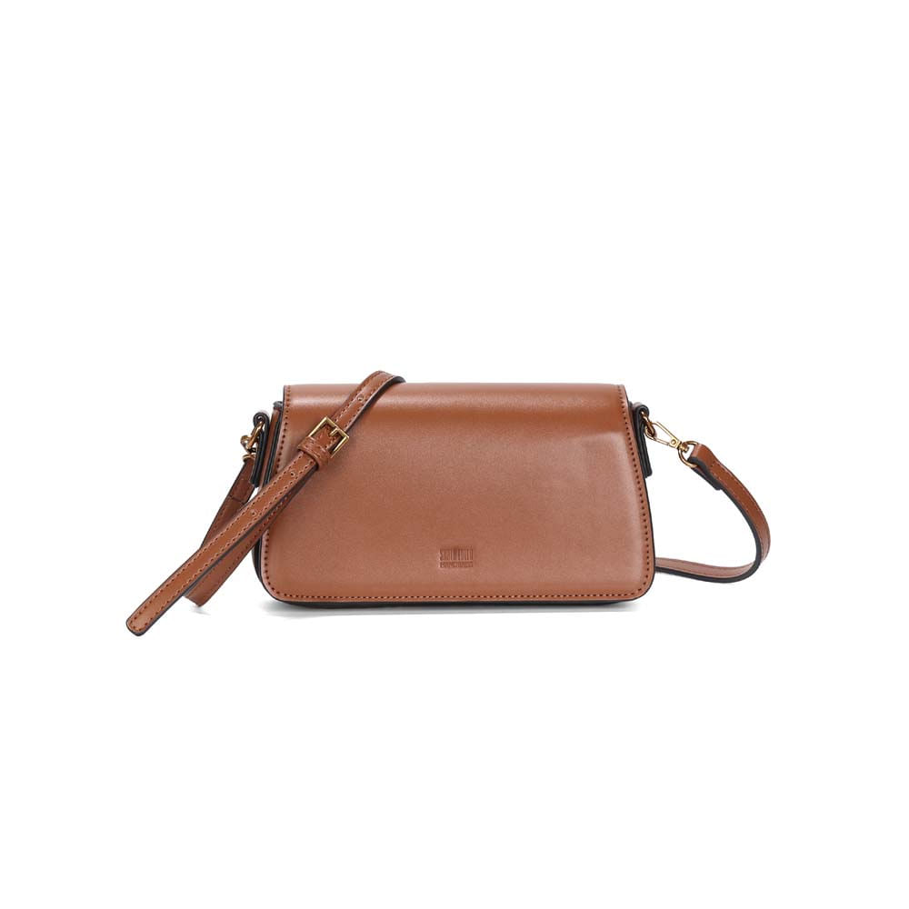 Bolsa Flap Tiracolo Pequena Soft Liso Caramelo