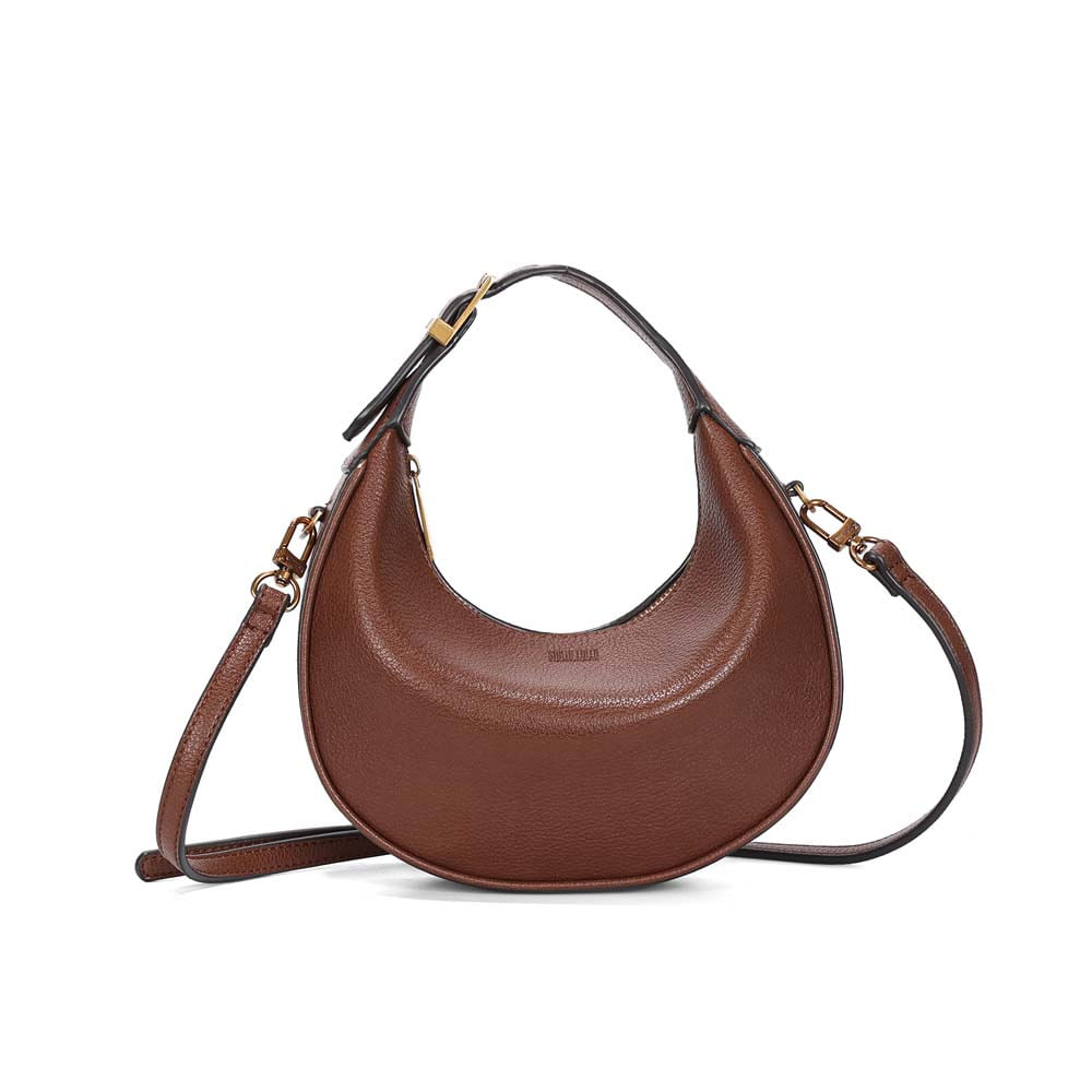 Bolsa Hobo Média Floater Texturizado Marrom