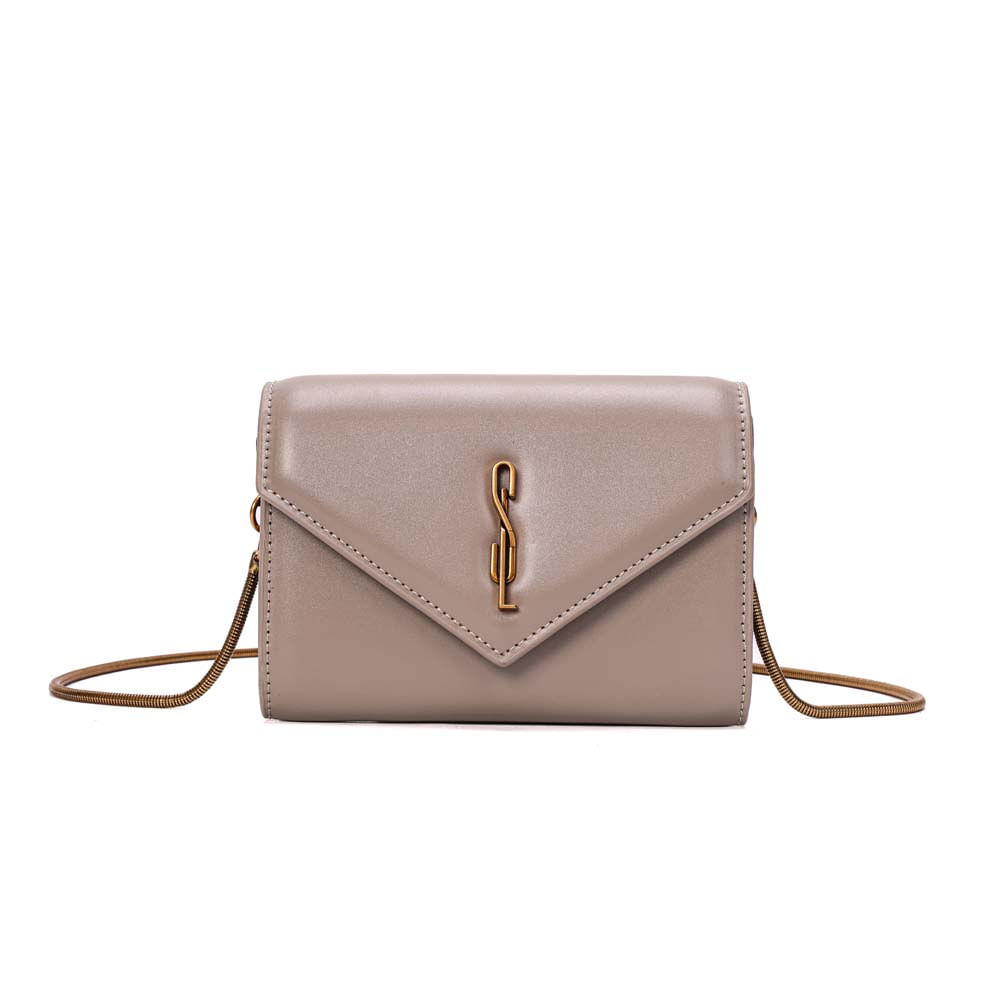 Bolsa Carteira Pequena Soft Liso Transversal Cinza