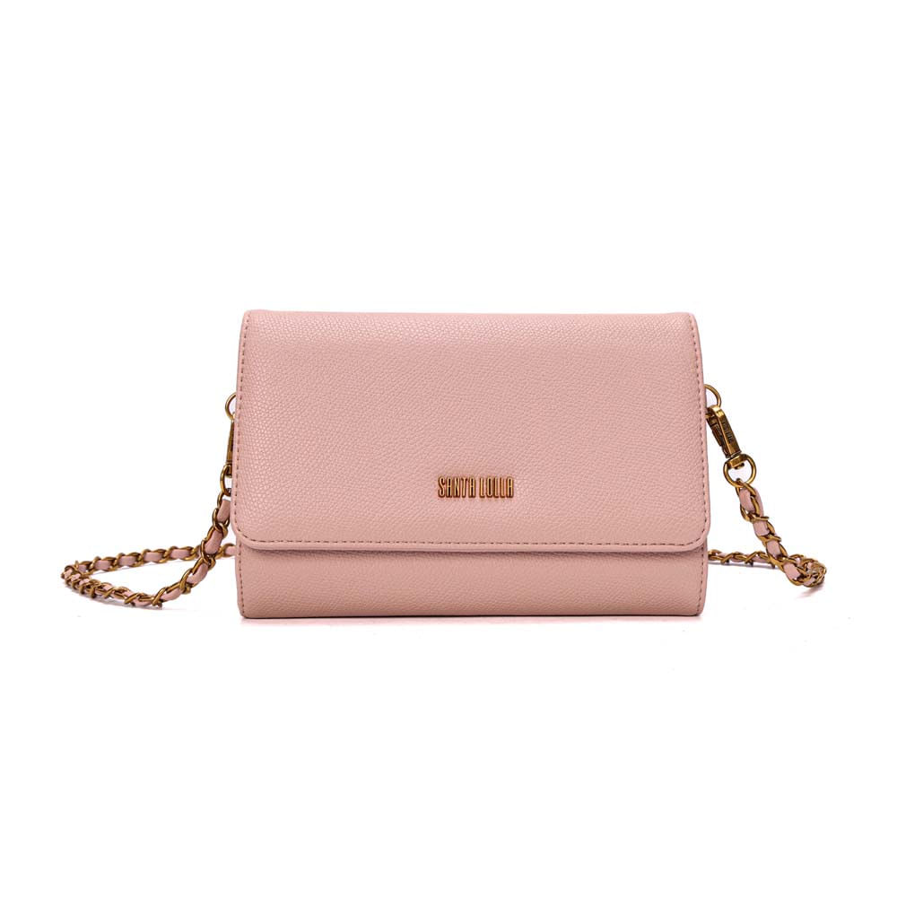 Bolsa Carteira Pequena Risco Rosa Alça Corrente