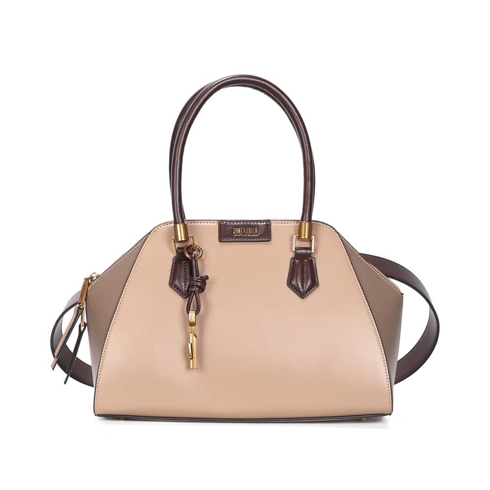 Bolsa Trapézio Grande Soft Transversal Bege Fog