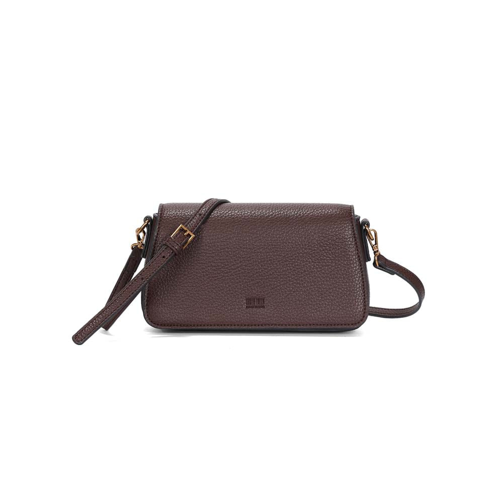 Bolsa Flap Tiracolo Pequena Floater Marrom Dark
