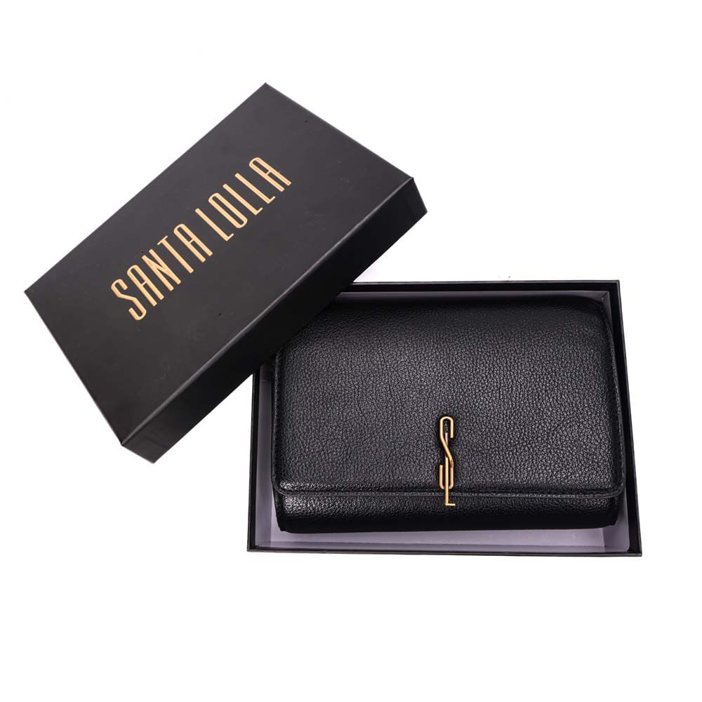 Bolsa Carteira Floater Com Caixa Transversal Preta