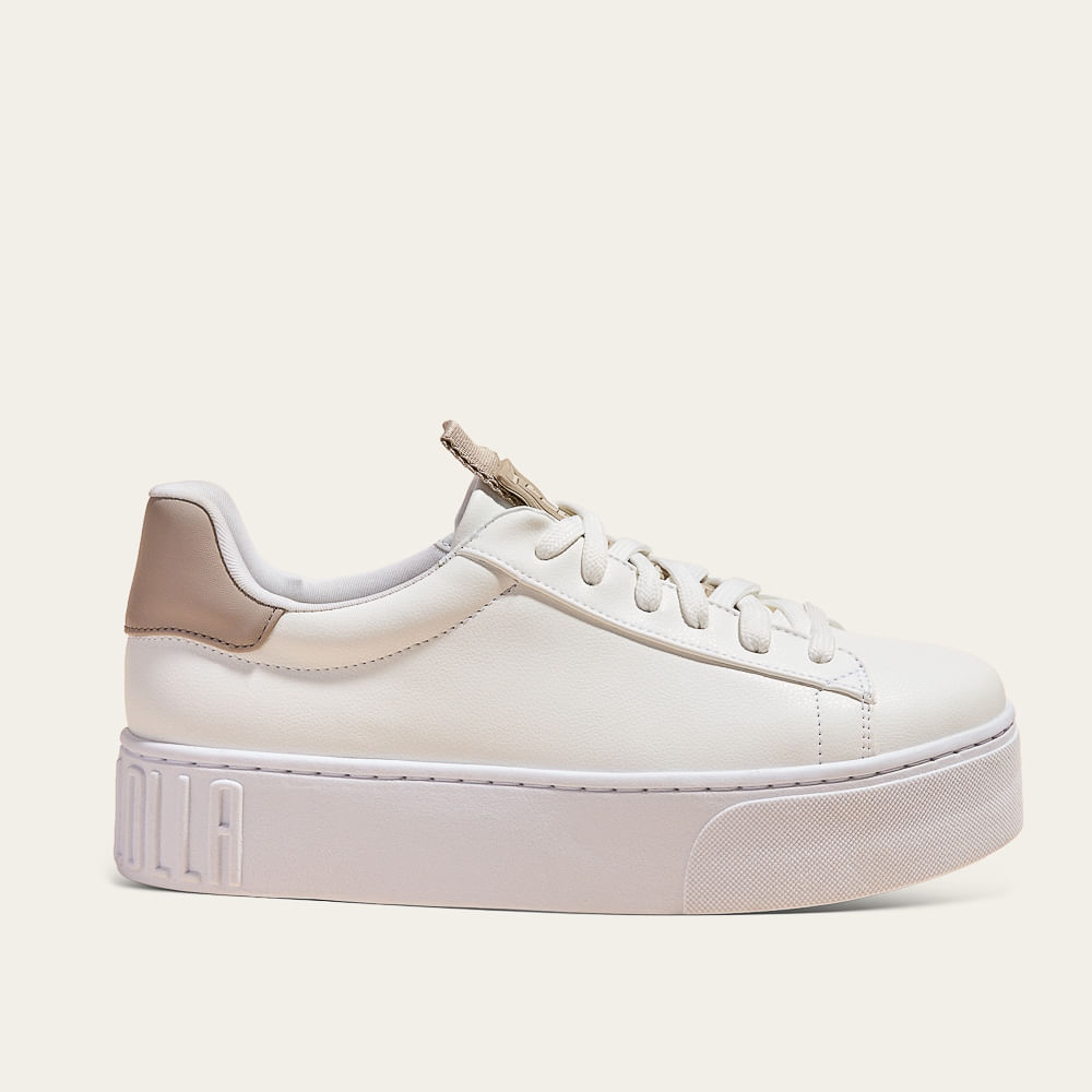 Tênis Plataforma Floater Lux Branco E Cinza