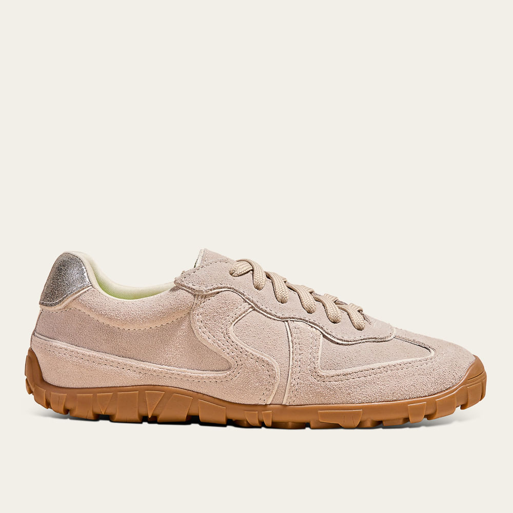 Tênis Jogginng Couro Camurça New Rosê Biscuit