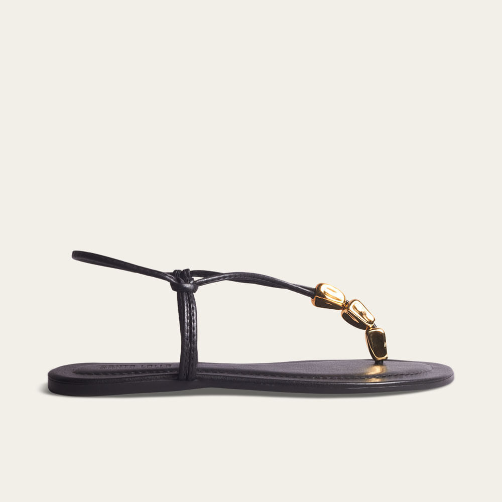 Rasteira Napa Soft Preto Pedraria