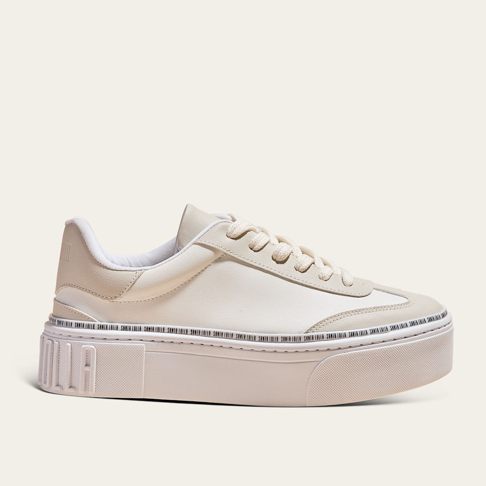 Tênis Plataforma Itacaré Off White E Cinza