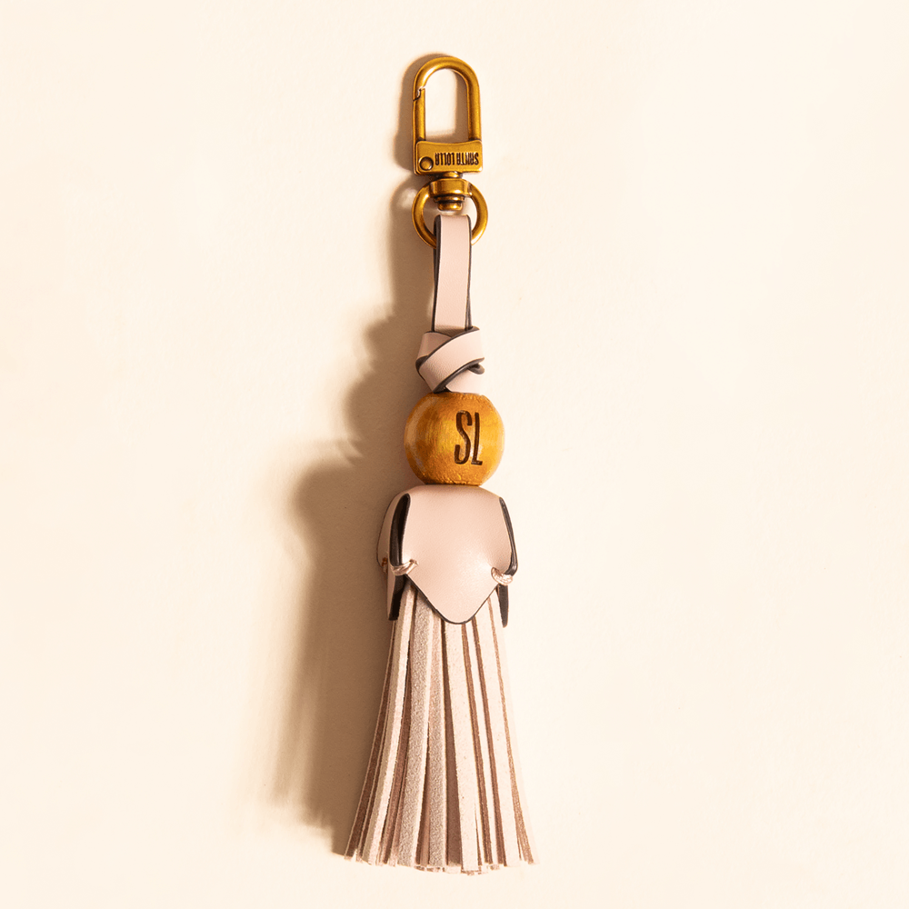 Chaveiro Soft Tassel Franjas Rosa Bebê