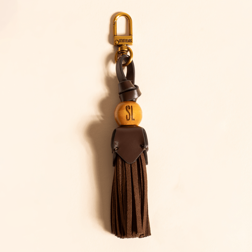 Chaveiro Soft Tassel Franjas Marrom Dark