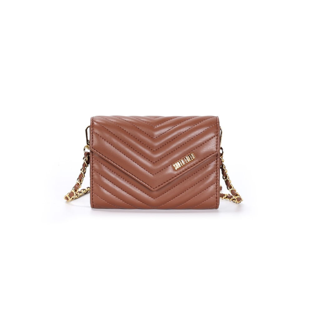 Bolsa Carteira Pequena Soft Marrom Mocha Transversal