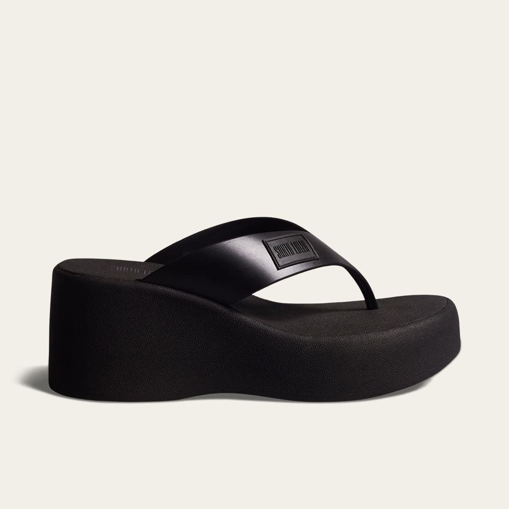 Tamanco de Dedo Plataforma Borracha Preto