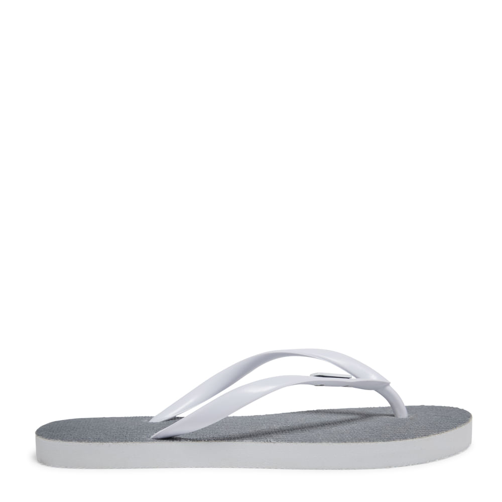 Chinelo Flip Flop Borracha Branco Brilho