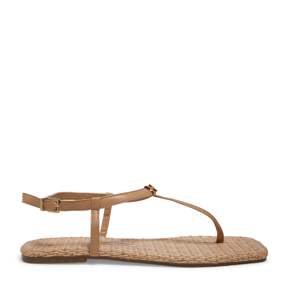 Rasteira Napa Soft Bege Bico Quadrado