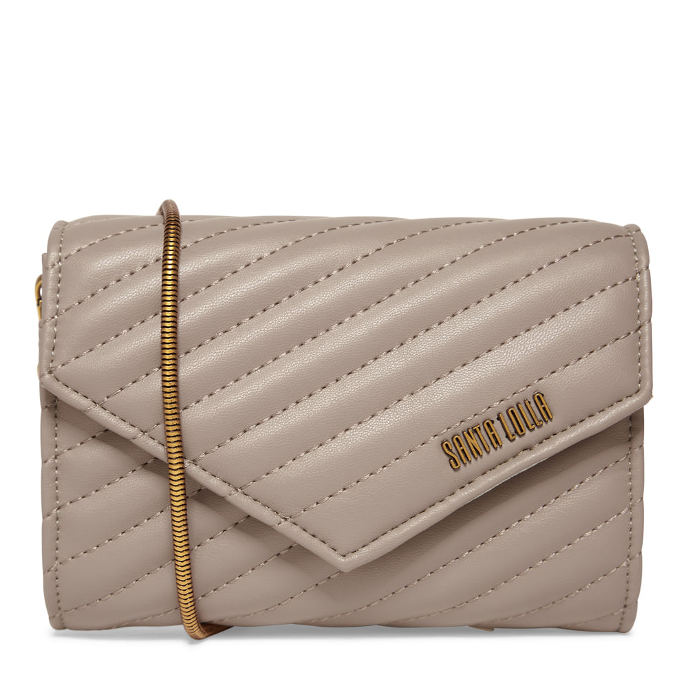 Bolsa Carteira Cinza Matelassê Transversal