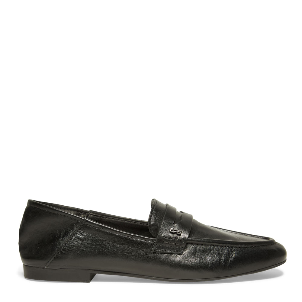 Mocassim Couro Nobre Soft Bico Redondo Preto