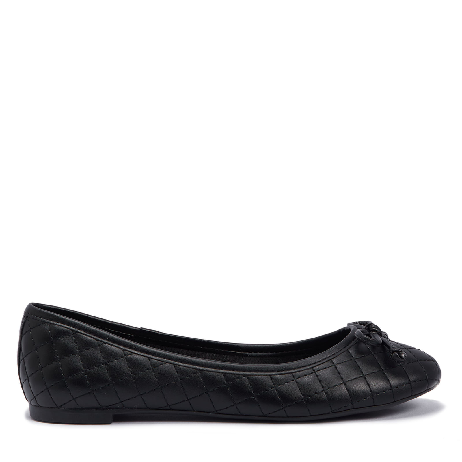 Sapatllha Bico Redondo Napa Soft Preto Laço