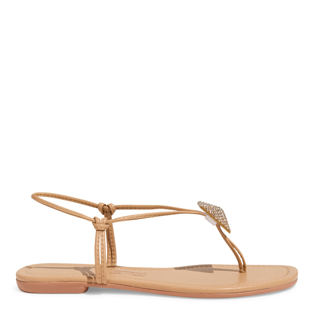 Rasteira Bege Napa Soft Bico Quadrado