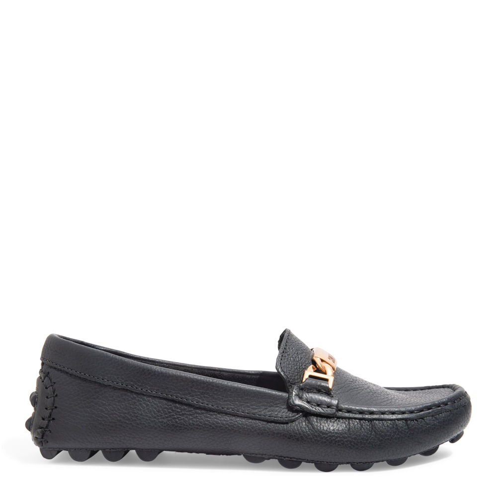 Mocassim Couro Floater Camurça Preta