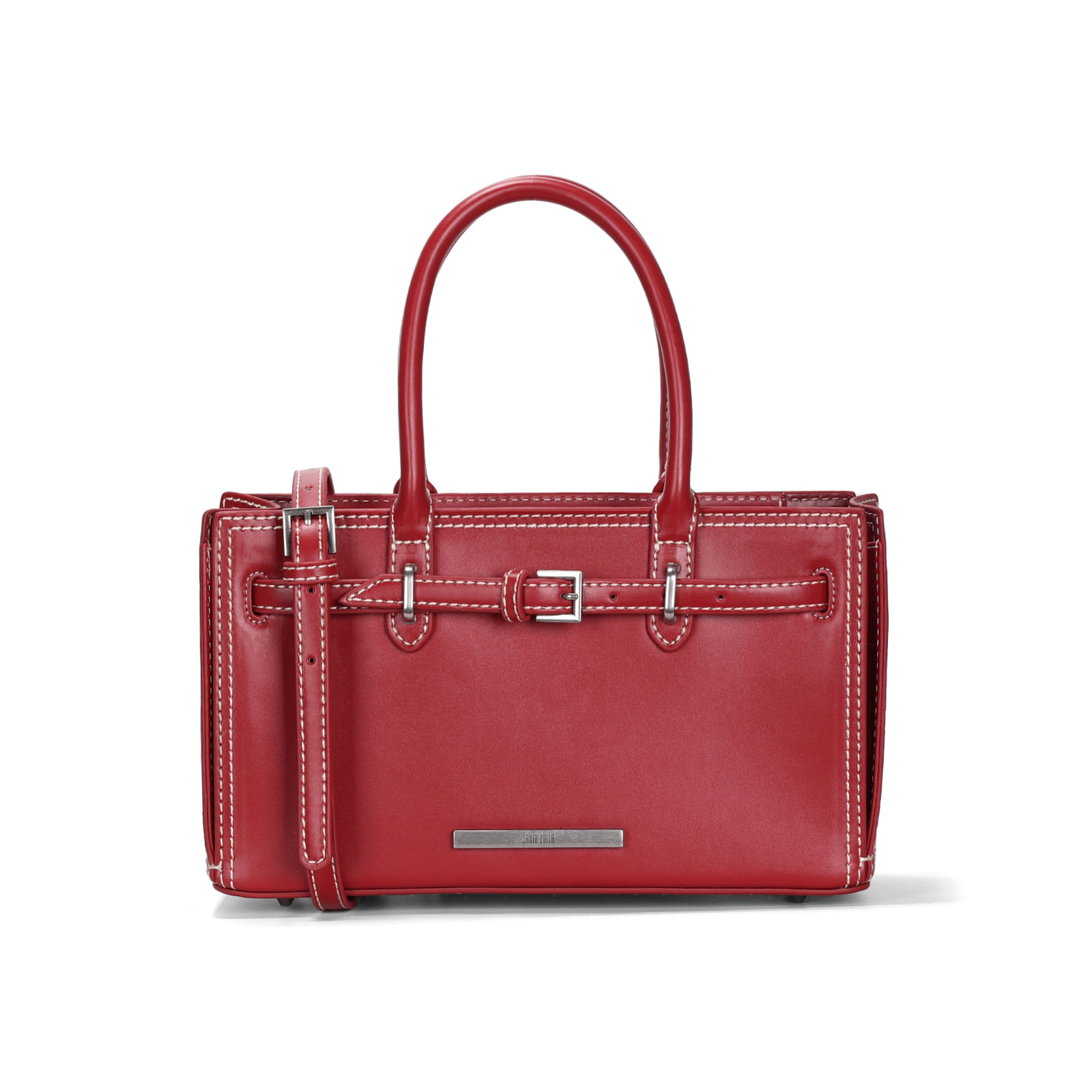 Bolsa Vermelha Cherry Estruturada Soft Alça De Ombro