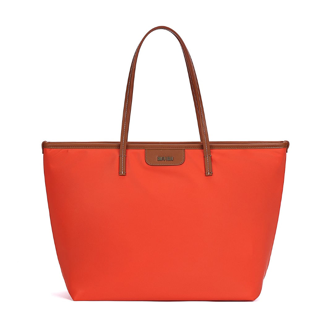 Bolsa Shopper Universitária Nylon Laranja Caju