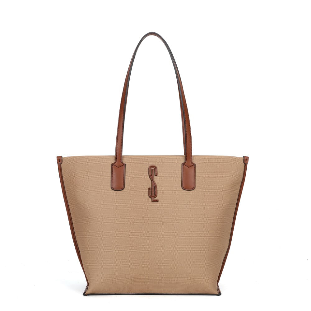 Bolsa shopper grande canvas marrom safari