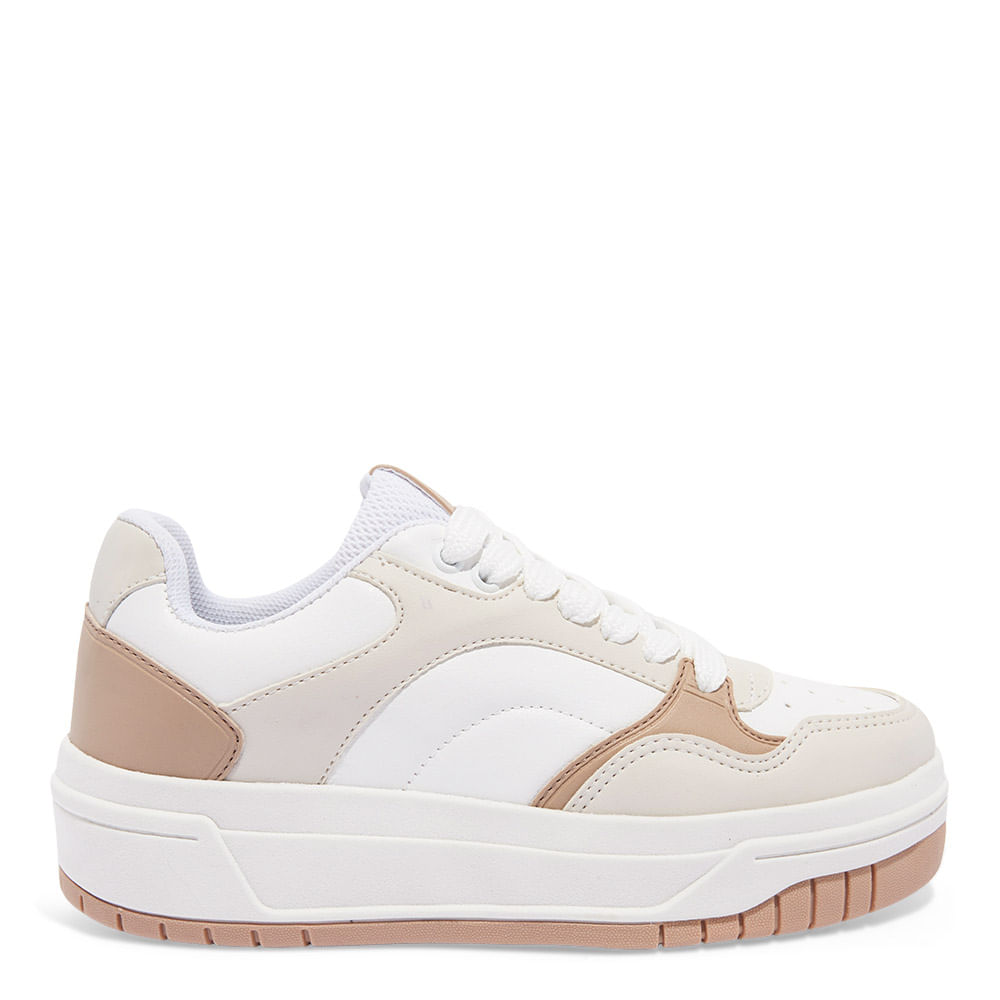 Tênis Plataforma Napa Santorine Off White E Bege