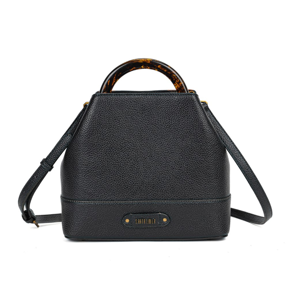 Bolsa Bucket Floater Preta Alça De Mão