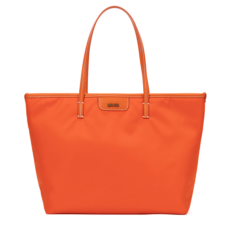 Bolsa Shopper Universitária Grande De Nylon Laranja