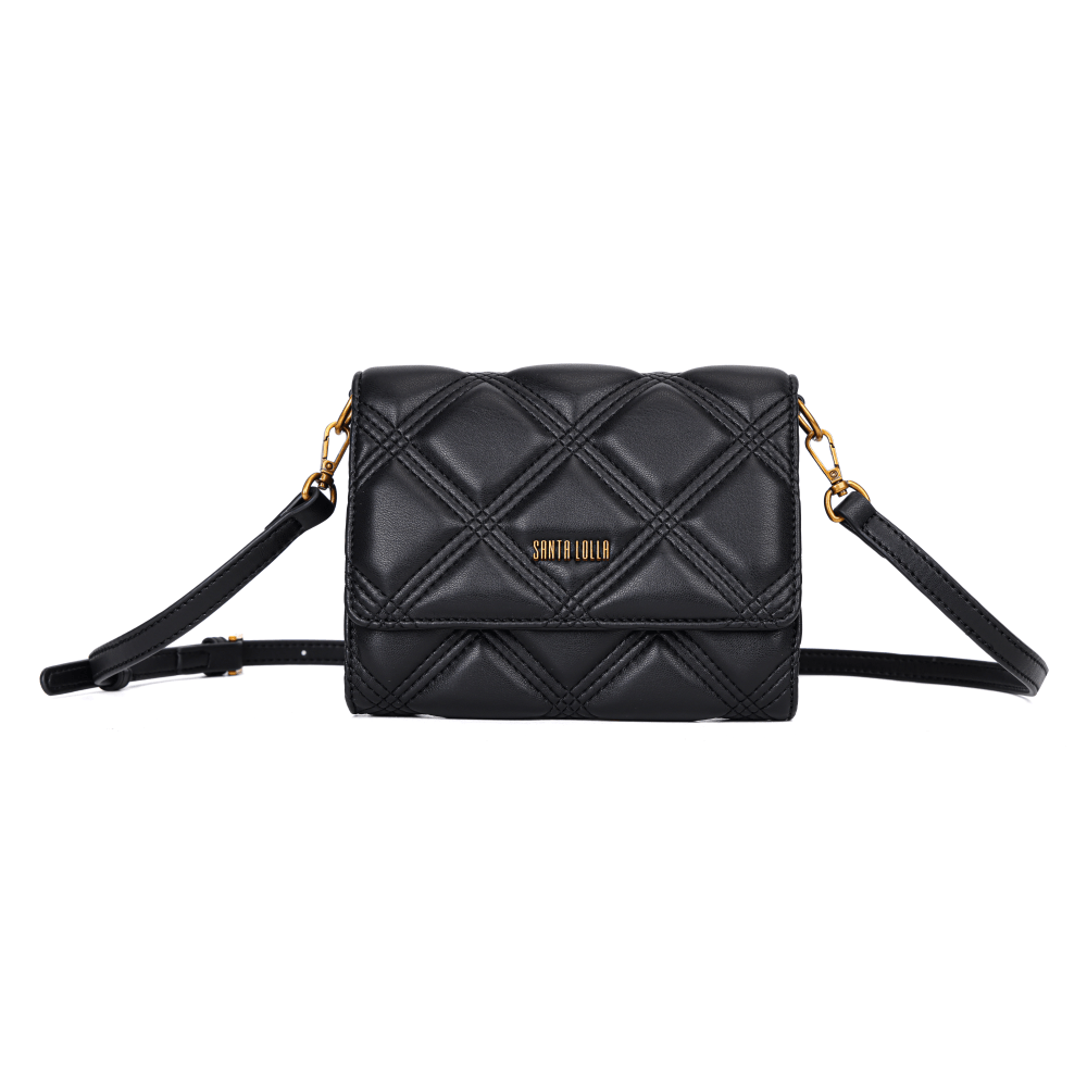 Bolsa Carteira Soft Preta Alça Transversal