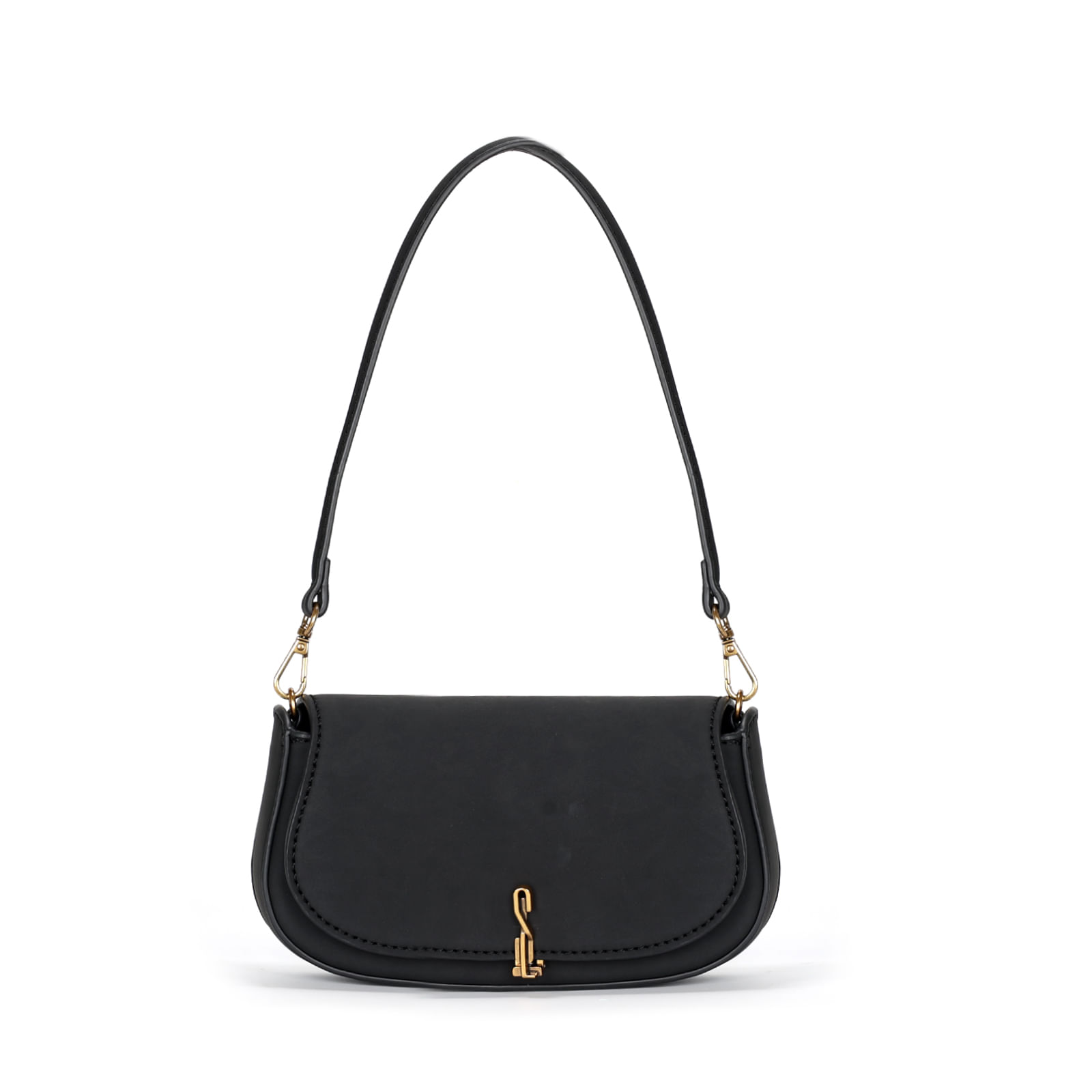 Bolsa Baguete Camurça Preto Alça De Ombro