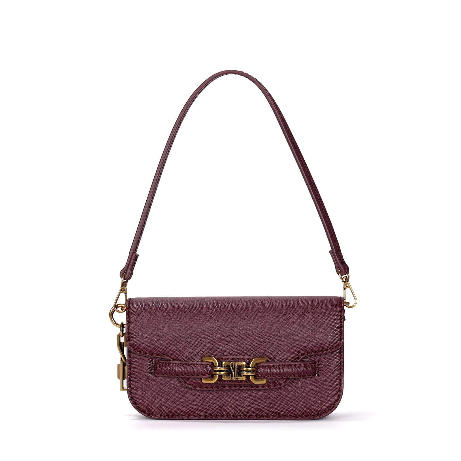 Bolsa Pequena Risco Vermelho Merlot Alça De Ombro
