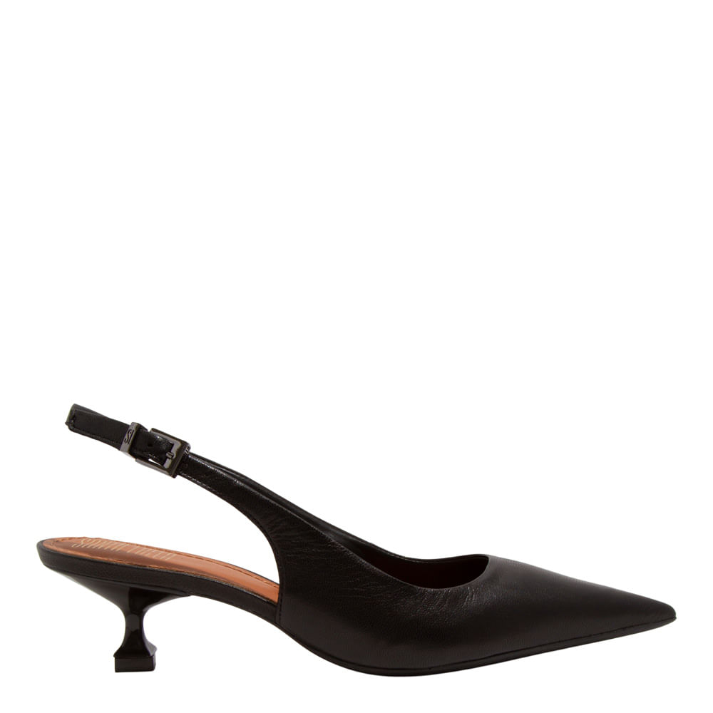 Scarpin Couro Pelica Soft Preto