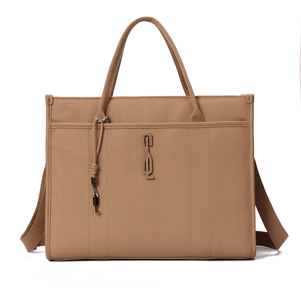Bolsa Shopper Canvas Bege Duas Alças