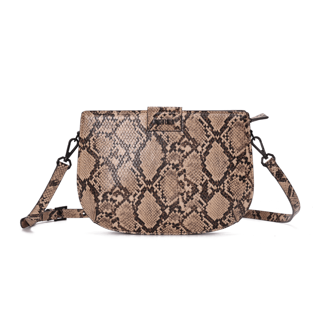 Bolsa Média Animal Print Estampa Cobra Alça Transversal