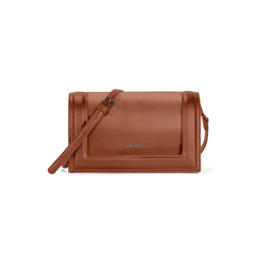 Bolsa Pequenasoft Marrom Alça Transversal
