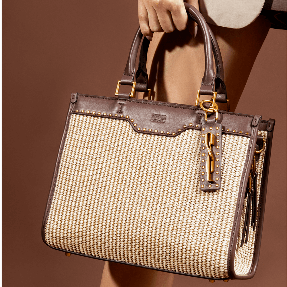 Bolsa Tramado Marrom Escuro Duas Alças