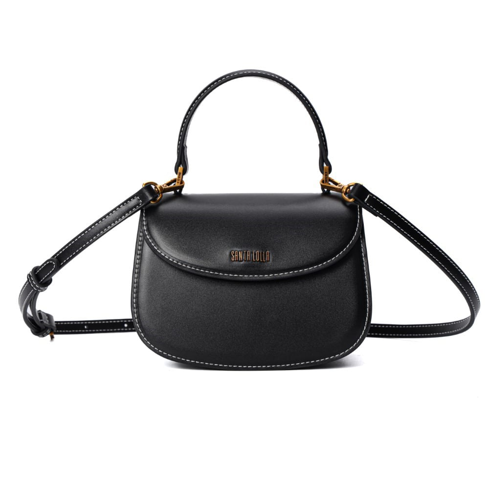 Bolsa Pequena Soft Preta Alça Dupla