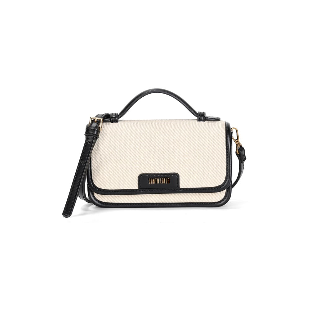 Bolsa Pequena Canvas Off White Alça Transversal