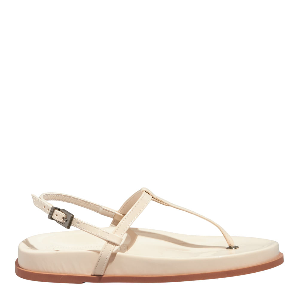 Sandália Papete Verniz Off White
