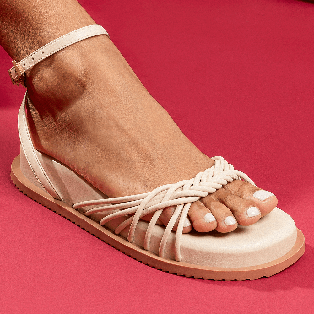 Sandália Papete Napa Soft Creme