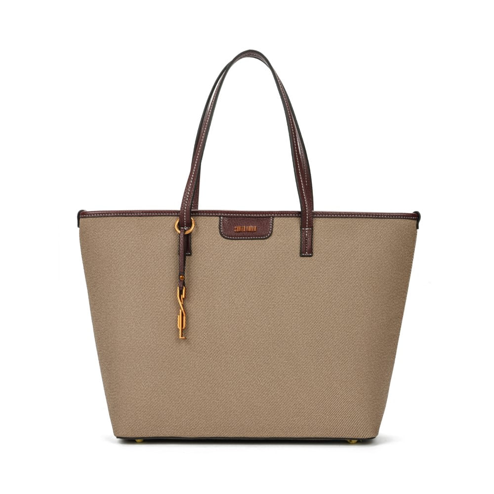 Bolsa Shopper Canvas Bege Escuro